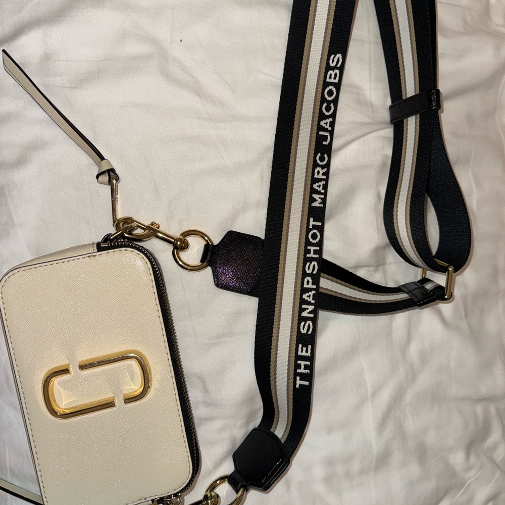 Marc Jacobs Cream and Black Snapshot Bag
